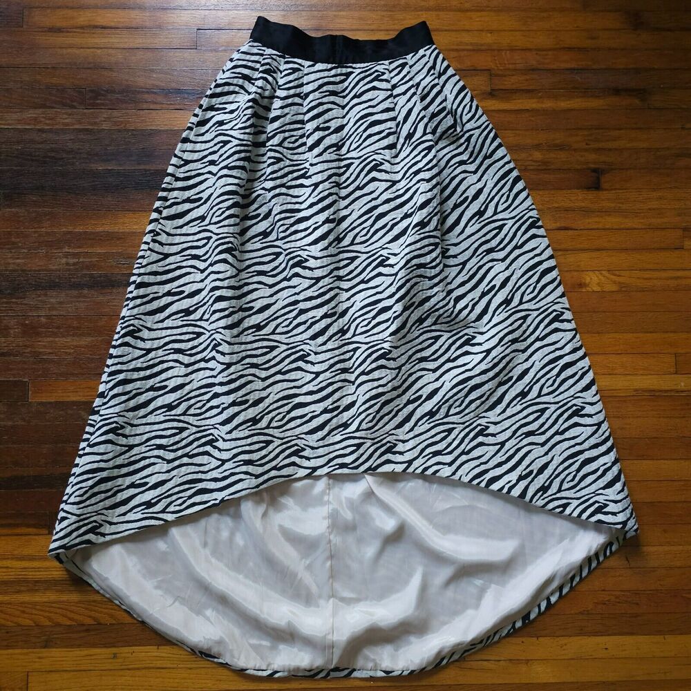 ABS by Allen Schwartz: NWT High-low Jacquard Zebra Print Maxi Skirt Sz: 8